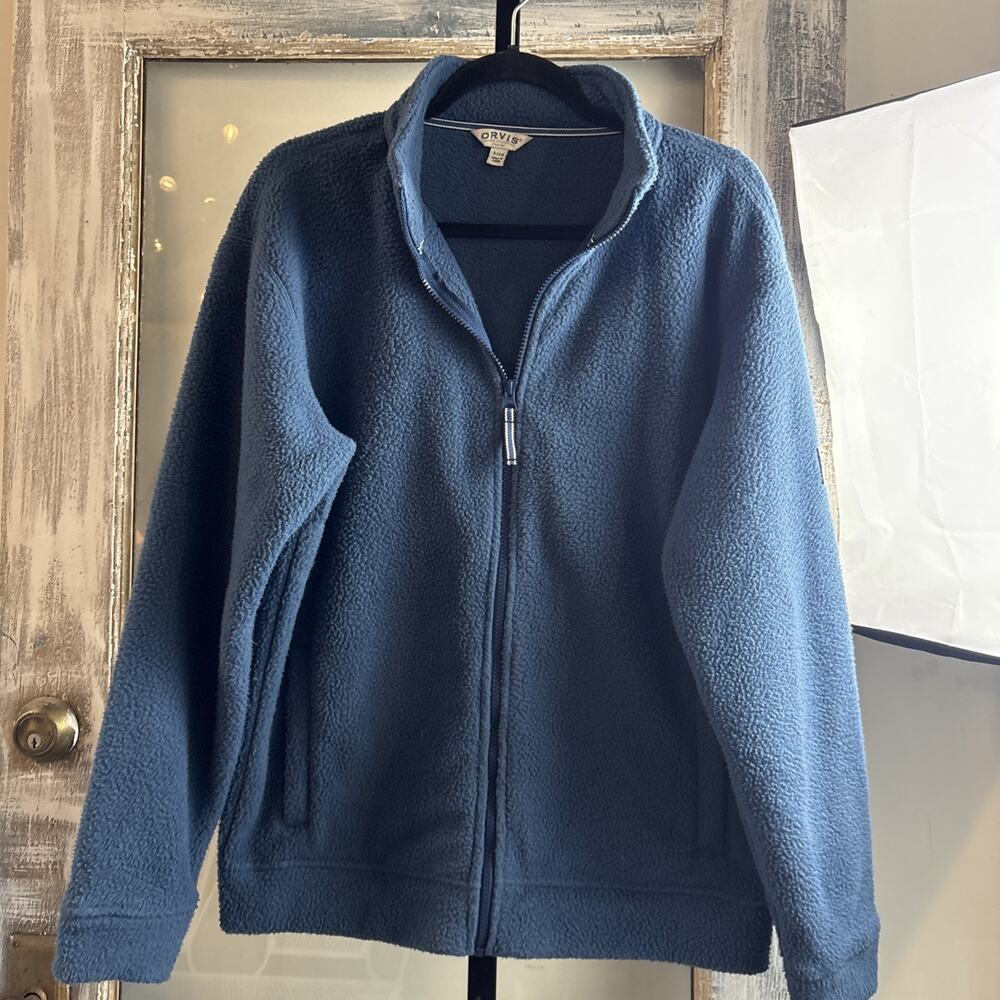 Vintage Y2K Orvis Classic Collection Outdoor Full Zip Fleece Jacket Blue Size S